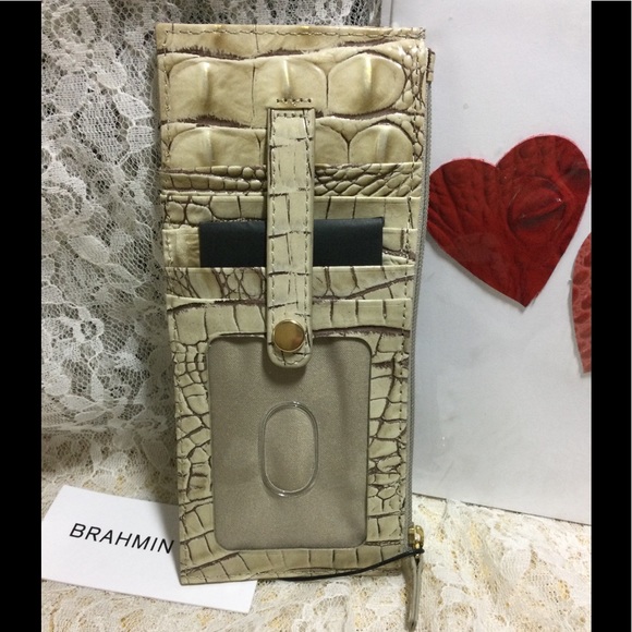 NWT BRAHMIN SAND DUNE MELBOURNE CREDIT CARD Wallet